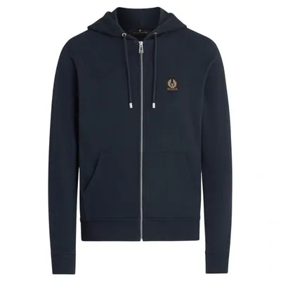 Belstaff Zip Through Hoodie In Blue