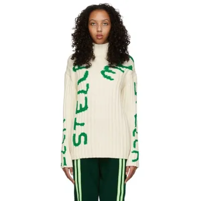 Stella Mccartney X Ed Curtis Unisex Shared 3 Logo Rib Wool Blend Sweater In 9500 Natural