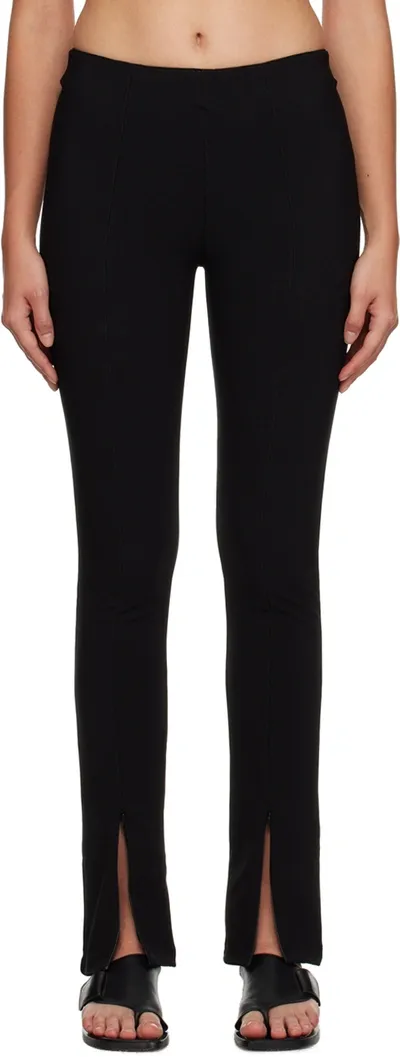 The Frankie Shop Reya Zipped Hem Leggings In Schwarz