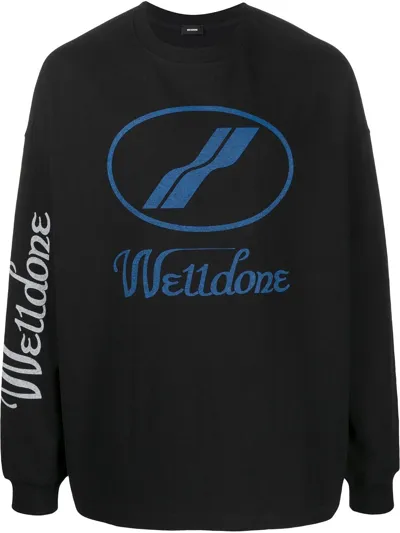 We11 Done Oversized Logo Sweatshirt In Black