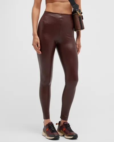 Commando Faux Stretch-leather Leggings In Oxblood