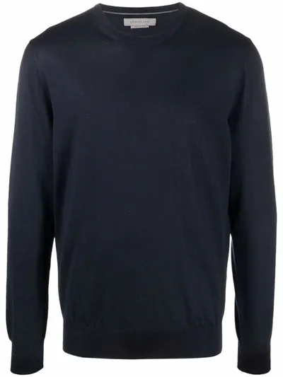 Corneliani Fine Knit Jumper In Blue