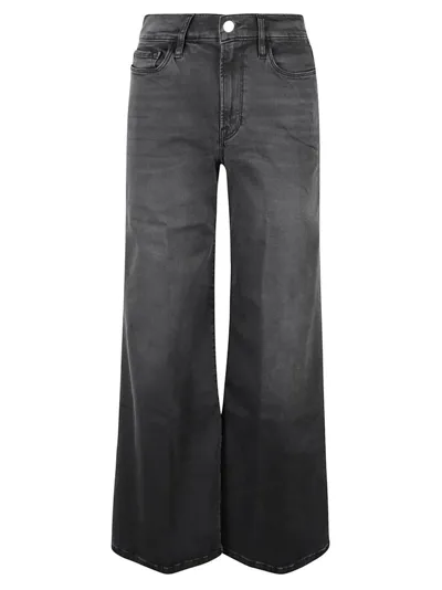 Frame Le Pixie High-rise Wide-leg Jeans In Noir