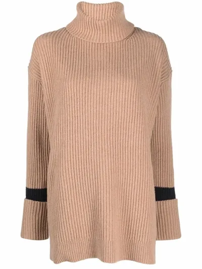 Chinti & Parker Oversized Ribbed Jumper In Braun