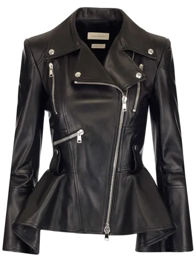 Alexander Mcqueen Women's Black Other Materials Jacket