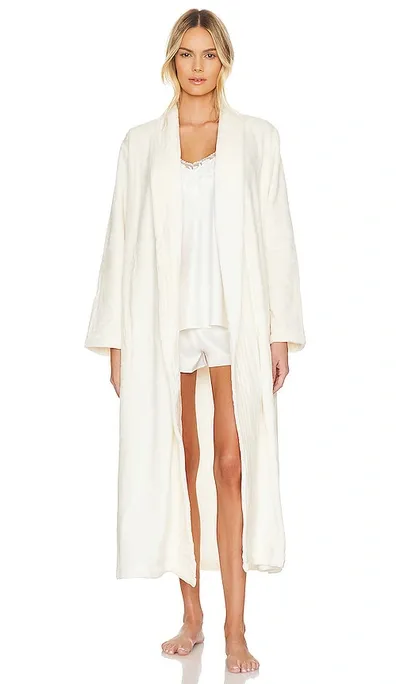 Eberjey Chalet Recycled Plush Robe In Ivory