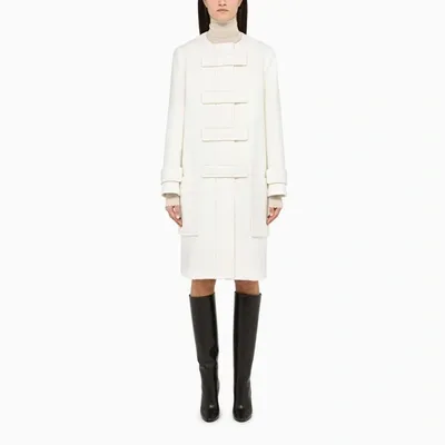 Burberry Long Single-breasted Coat In White