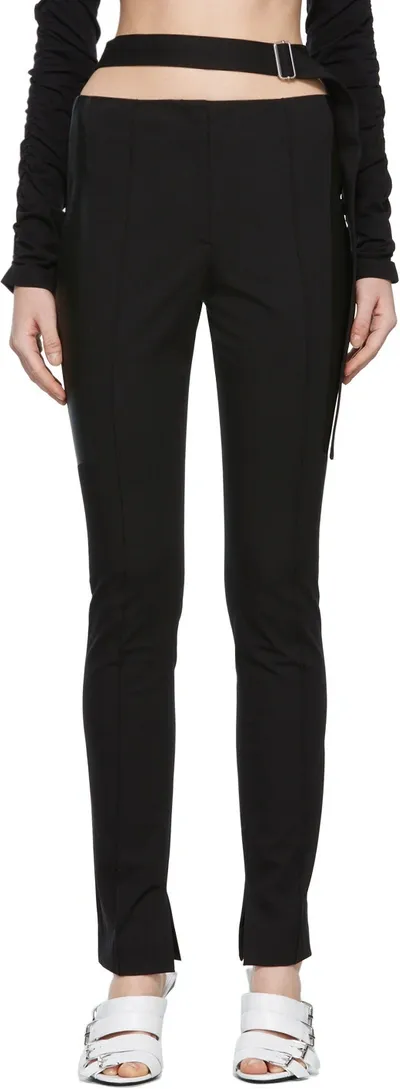 Helmut Lang Panel Waist-strap Skinny Trousers In Black