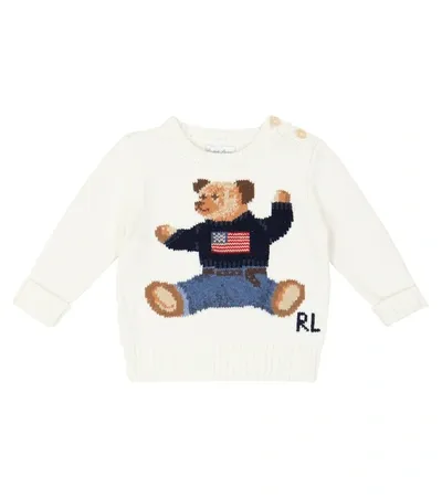 Polo Ralph Lauren Baby Intarsia Cotton Knit Sweater In Yellow Cream