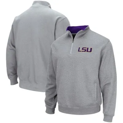 Colosseum Men's Heathered Gray Lsu Tigers Tortugas Team Logo Quarter-zip Jacket