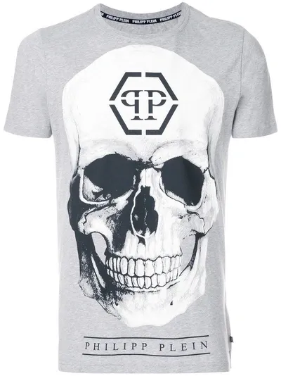 Philipp Plein 'connell Hotfix' T-shirt In Grey