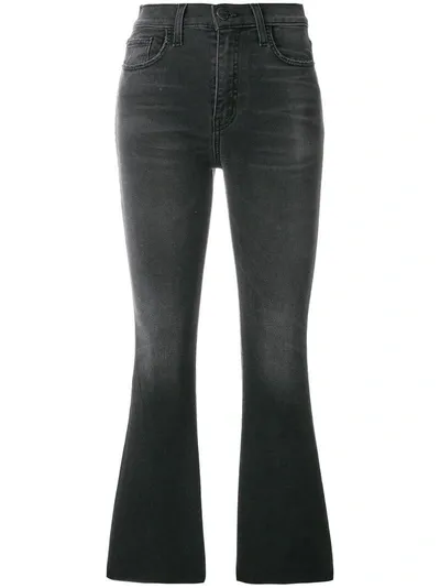 Current Elliott The High Waist Kick Jeans In Black