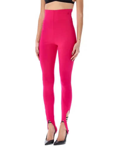 Attico Jamie Cut-out Stirrup Leggings In Fuchsia