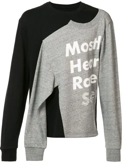 Mostly Heard Rarely Seen Logo Print Slit Sweatshirt In Black