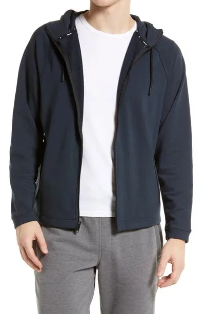 Public Rec Weekend Zip Up Hooded Jacket In Stone Navy