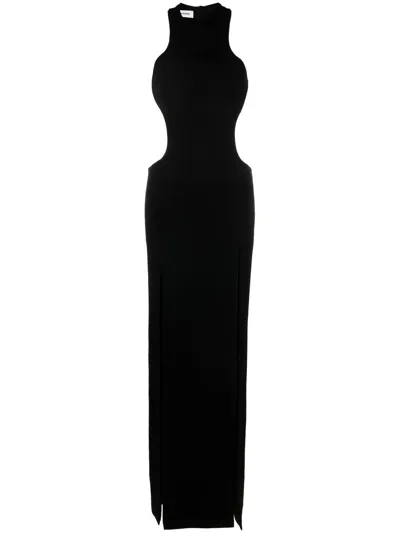 Monot Halter Neck Dress With Back Cutouts Black