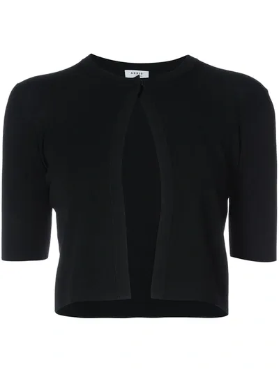 Akris Punto Elements Wool Cropped Cardigan In Black