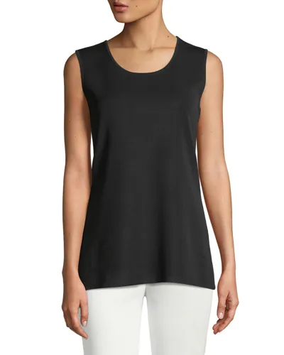 Misook Sparkle Knit Scoop Neck Tank Top In Black