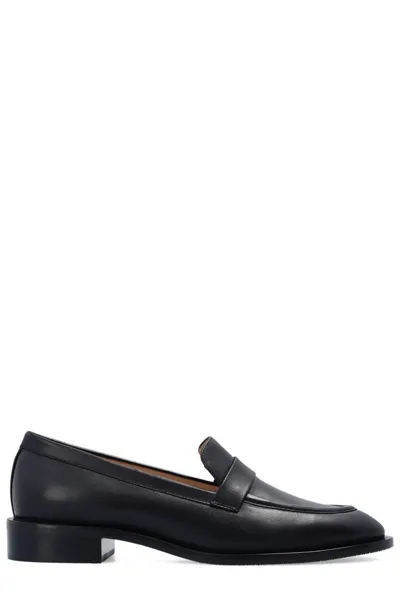 Stuart Weitzman Palmer Block Heel Loafers In Black