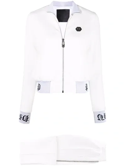 Philipp Plein Gothic Logo Tracksuit In White