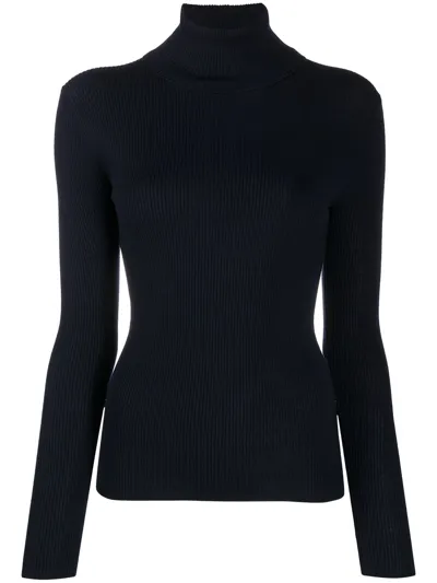 P.a.r.o.s.h Parosh Leila Ribbed Wool Jumper In Dark Blue