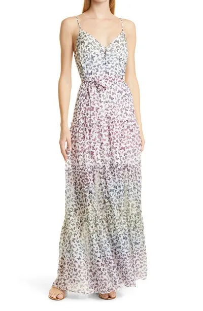 Cami Nyc Lace-up Printed Silk-crepe De Chine Maxi Dress In Butterfly