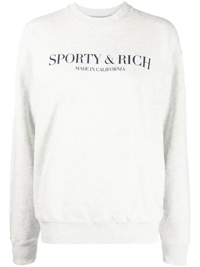 Sporty And Rich California Crewneck Sweatshirt In Heather Gray (grey)