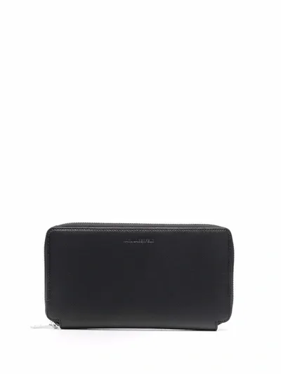 Karl Lagerfeld Embossed Logo Continental Wallet In Black