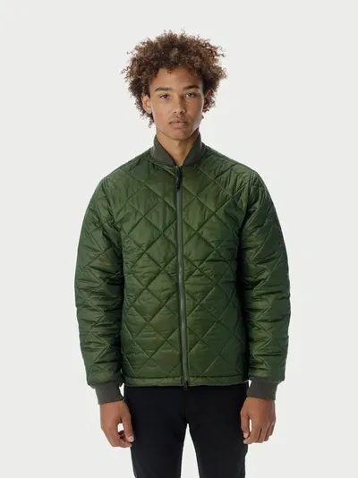 The Very Warm Men's Light Quilted Puffer Jacket In Olive