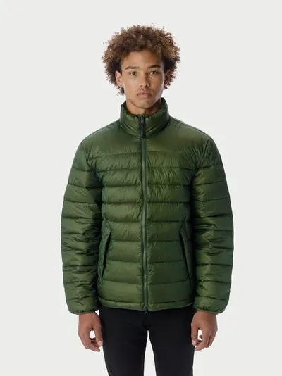 The Very Warm Men's Packable Funnel-neck Puffer Jacket In Olive