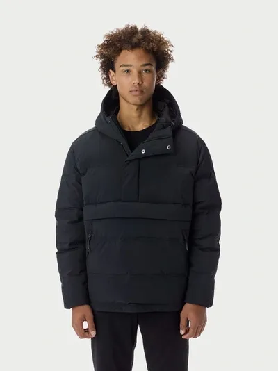 The Very Warm Men's Packable Pullover Puffer Jacket In Black