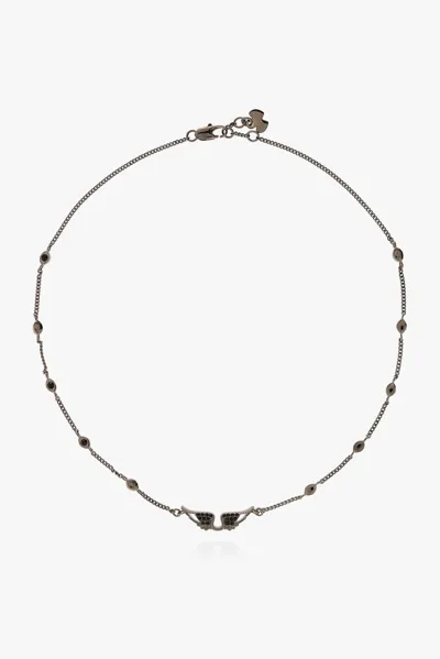 Zadig & Voltaire Rock Wing-embellished Necklace In Black