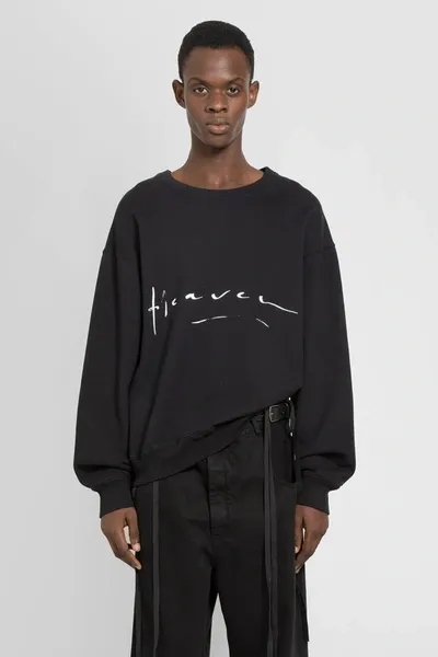 Ann Demeulemeester Printed Crewneck Sweater In Black