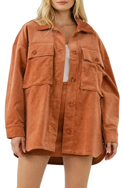 Grey Lab Corduroy Oversize Jacket In Rust