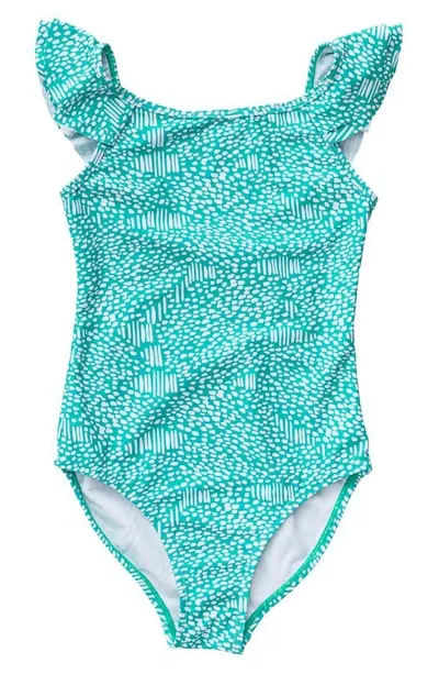 Snapper Rock Kids' Little Girl's Spearmint Spot One-piece In Mint