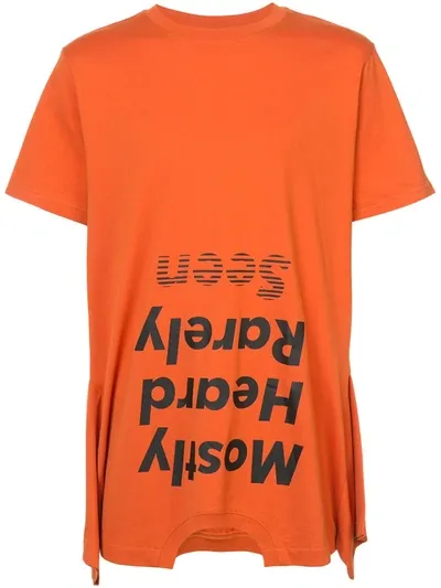 Mostly Heard Rarely Seen Upside Down Logo T-shirt In Orange