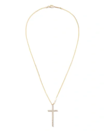 Lana 14k Diamond Cross Liquid Necklace