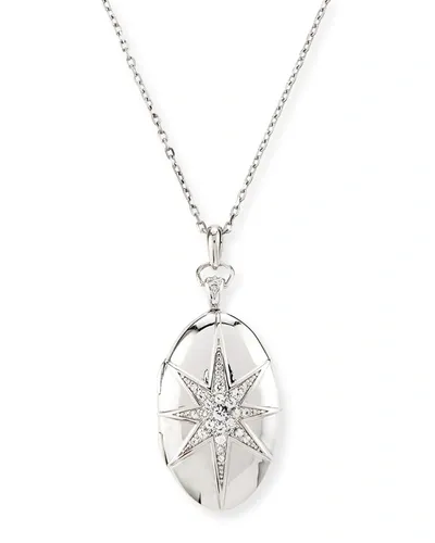 Monica Rich Kosann White Sapphire Star Locket Necklace