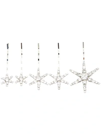 Jennifer Behr Silver Tone Vespera Crystal Hair Clip Set