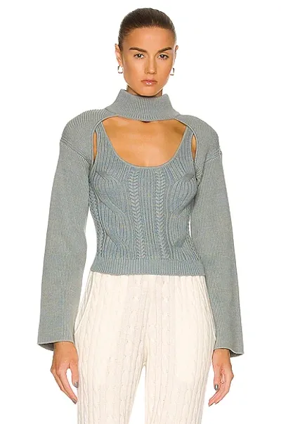 Jonathan Simkhai Nicole Pullover In Baltic Marsh