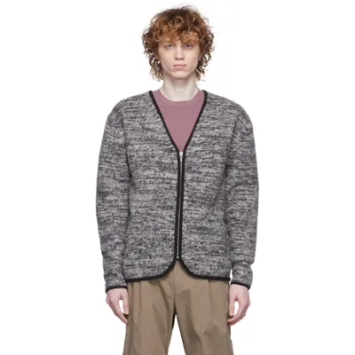 John Elliott Andres Merino Wool & Alpaca Blend Front Zip Cardigan In Grey