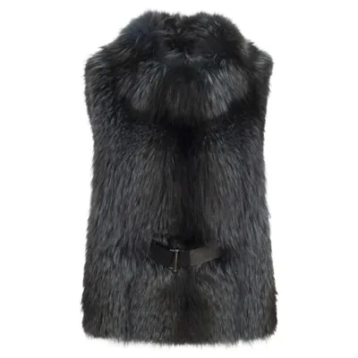 Brunello Cucinelli Fox Fur Vest In Blue