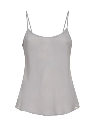 Giorgio Armani Silk Cami Top In Grey