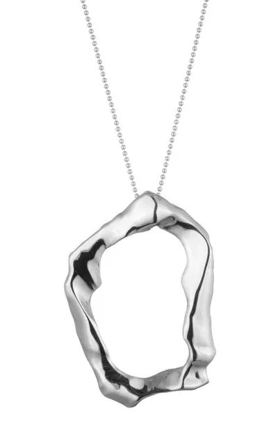 Sterling King Molten Pendant Necklacae In Sterling Silver