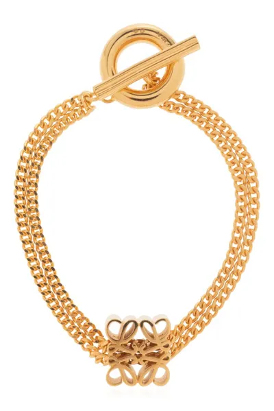 Loewe Anagram Chain-link Bracelet In Gold