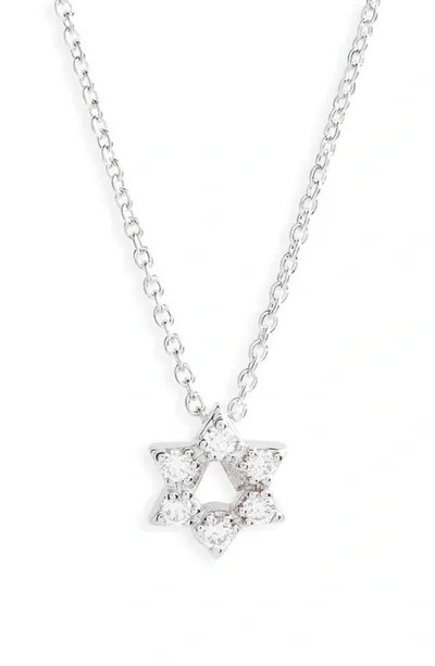 Roberto Coin 18k White Gold Star Of David Pendant Necklace With Diamonds, 16"-18"