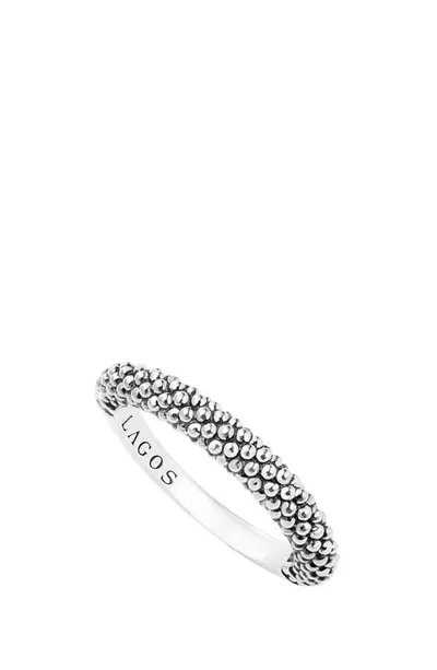 Lagos Sterling Silver Caviar Beaded Stacking Ring