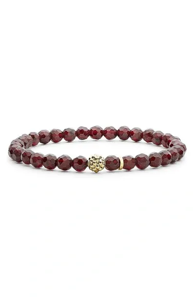 Lagos Caviar Icon Garnet Bracelet With 18k Gold Caviar Station