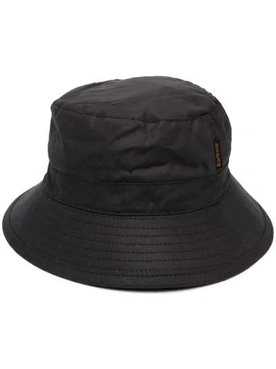 Barbour Dovecote Waxed Cotton Bucket Hat In Black