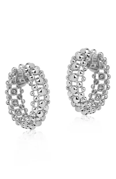 Hueb Bubbles Hoop Earrings In White Gold